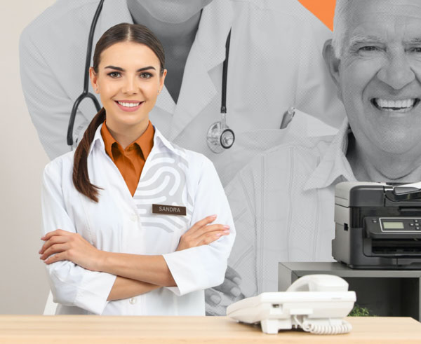 woman in lab coat smiling representing a Pear'd physician