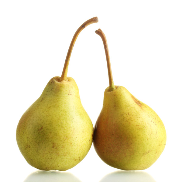 photo of two real pears side by side